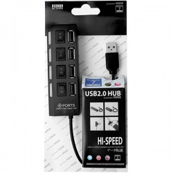 Black 4 Port USB High Speed Hub